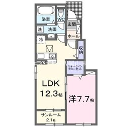 迫川駅 徒歩5分 1階の物件間取画像